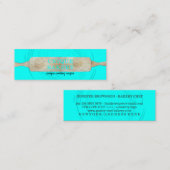 ユニークなパン屋のローリングピン 小さくてエレガントなティールネオン スキニー名刺 (正面/裏面)