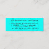 ユニークなパン屋のローリングピン 小さくてエレガントなティールネオン スキニー名刺 (裏面)