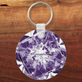 ユニークなパープルダイヤモンドカスタムネームユニーク キーホルダー (裏面)