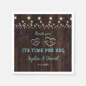 ユニークなビンテージのストリングライト オールドバーン 私も結婚する スタンダードカクテルナプキン (正面)