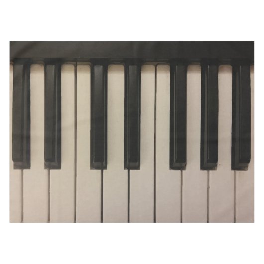 ユニークなピアノ鍵のプリント テーブルクロス (正面(横))