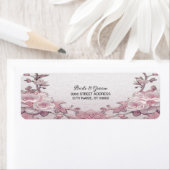 ユニークなピンクの花柄の差出人ラベル ラベル (インサイチュ)