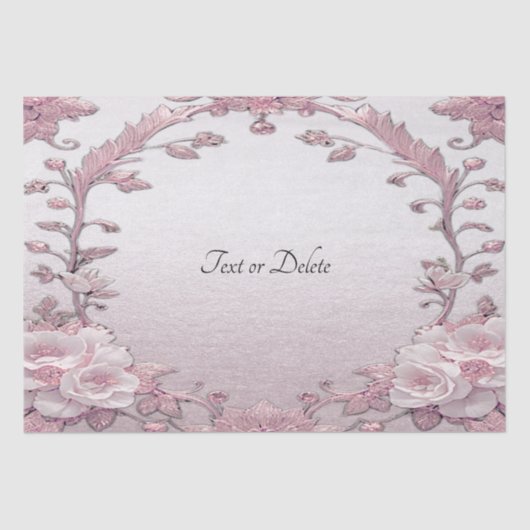 ユニークなピンクの花柄ティッシュペーパー 薄葉紙 (正面)