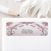 ユニークなピンクの花柄 返送先ラベル ラベル (インサイチュ)