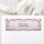 ユニークなピンクの花柄 返送先ラベル ラベル (インサイチュ)