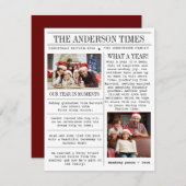 ユニークなファミリーフォト新聞クリスマス シーズンカード (正面/裏面)