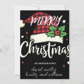 ユニークなフェスティブサンタの帽子クリスマスパーティー招待状 招待状 (正面)