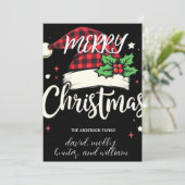 ユニークなフェスティブサンタの帽子クリスマスパーティー招待状 招待状 (スタンド正面)