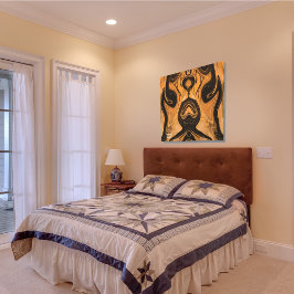 ユニークなブラウン抽象大理石の流動的なキャンバス キャンバスプリント