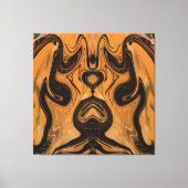 ユニークなブラウン抽象大理石液化ウォールアート キャンバスプリント (正面)