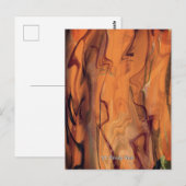 ユニークなブラウン抽象大理石液化壁アート ポストカード (正面/裏面)