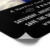 ユニークなブラックウェディングフォト セーブ・ザ・デート ムービー ポスター (角)