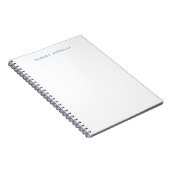 ユニークなプレーン ホワイト ブルー ミニマル モダン ノートブック (右側)