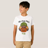 ユニークなプードルのおどけた犬の顔Tシャツ Tシャツ (正面フル)