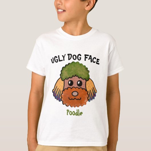 ユニークなプードルのおどけた犬の顔Tシャツ Tシャツ (正面)