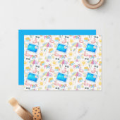 ユニークなプールパーティーのメモカード　（白） ノートカード (正面/裏面インサイチュ)