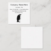 ユニークなペンギンのロゴ スクエア名刺 (正面/裏面)