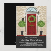 ユニークなホリデーオープンハウスパーティー 招待状 (正面/裏面)