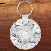 ユニークなホワイトダイヤモンドカスタムネーム モダン キーホルダー (正面)