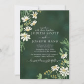 ユニークなボタニカル フラワー ウェディング招待状 招待状 (正面)