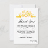 ユニークなボーホースタイルのラスティックなひまわり ブライダルシャワー サンキューカード (正面)