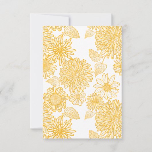 ユニークなボーホースタイルのラスティックなひまわり ブライダルシャワー サンキューカード (裏面)