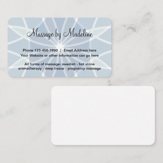ユニークなマッサージセラピストのデザイン 名刺 (正面/裏面)