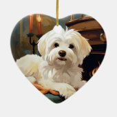 ユニークなマルタのクリスマス、犬好きのためのギフト セラミックオーナメント (裏面)