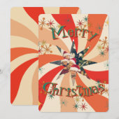 ユニークなミッドセンチュリー モダン アトミック アート ファミリー フォト 招待状 (正面/裏面)