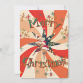 ユニークなミッドセンチュリー モダン アトミック アート ファミリー フォト 招待状 (正面)