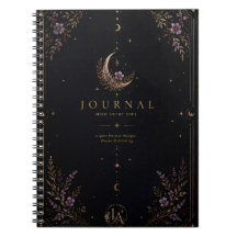 ユニークなムーンデザインの美しいジャーナル