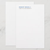 ユニークなモダンミニマリスト名 職業 便箋 (正面/裏面)