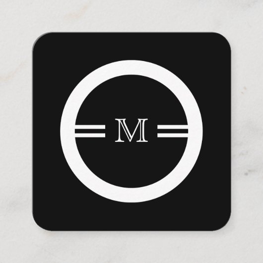 ユニークなモノグラムの名刺 スクエア名刺 (正面)