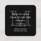 ユニークなモノグラムの名刺 スクエア名刺 (裏面)