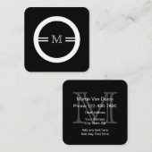 ユニークなモノグラムの名刺 スクエア名刺 (正面/裏面)