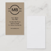 ユニークなモノグラムの専門の名刺 名刺 (正面/裏面)