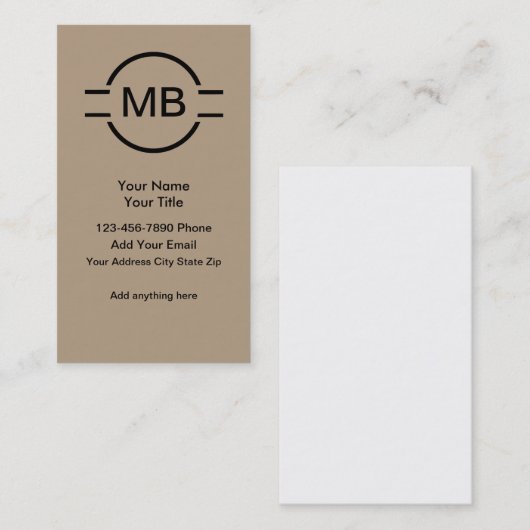 ユニークなモノグラムの専門の名刺 名刺 (正面/裏面)