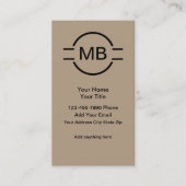 ユニークなモノグラムの専門の名刺 名刺 (正面)