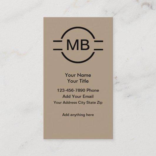 ユニークなモノグラムの専門の名刺 名刺 (正面)