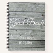 ユニークなラスティックカントリーウェディングゲストブック ノートブック (正面)