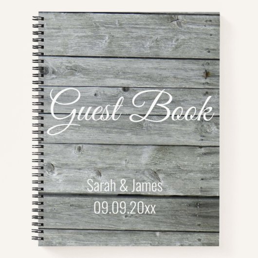 ユニークなラスティックカントリーウェディングゲストブック ノートブック (正面)