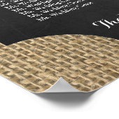 ユニークなラスティック メイソンジャー 結婚式席次表 ポスター (角)