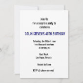 ユニークなラスベガススタイルの男性の誕生日パーティー招待状 招待状 (裏面)