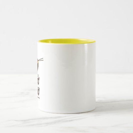 ユニークなラーメンのPho Shoのマグの黄色 ツートーンマグカップ (中央)