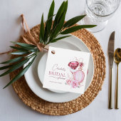 ユニークなルビーとローズのブライダルシャワー フェイバータグ