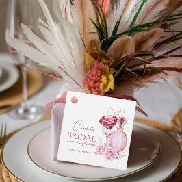 ユニークなルビーとローズのブライダルシャワー フェイバータグ