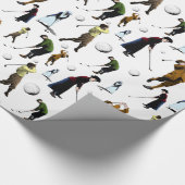 ユニークなレトロのヴィンテージの人および女性のゴルファー ラッピングペーパー (角)