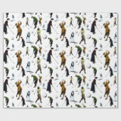 ユニークなレトロのヴィンテージの人および女性のゴルファー ラッピングペーパー (フラット)