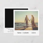 ユニークなレトロインスタント写真風リハーサルディナー 招待状 (正面/裏面)