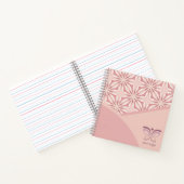 ユニークなロゴまたはQRコード ピンクの幾何学模様 ノートブック (内部)